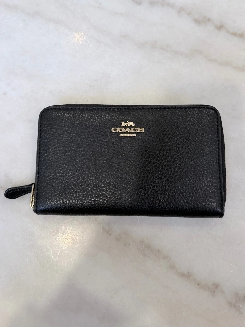 Black Coach Medium Zip ID Wallet